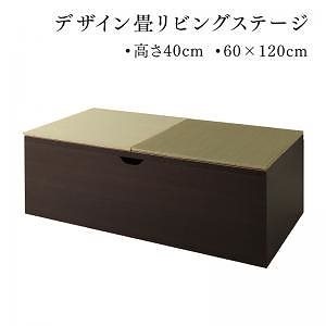 日本製 収納付きデザイン畳リビングステージ [そよ風]そよかぜ 畳ボックス収納 60x120cm（一畳x1） ハイタイプ（高さ40cm） [畳色]グリーン 26,046円