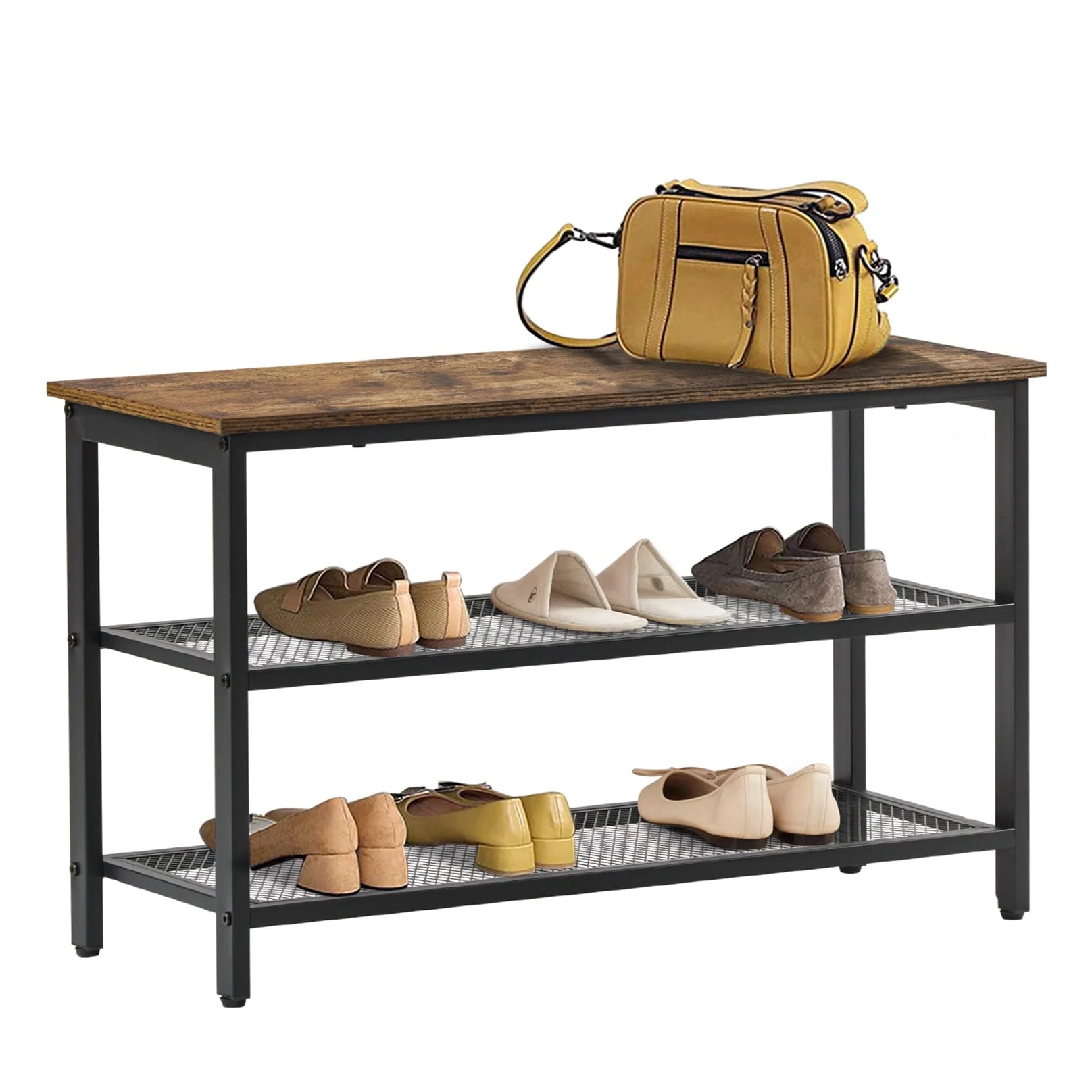 シューズラック ラック 棚 靴棚 靴箱 木製 丈夫で座れる シューズ収納 収納ホルダー オープンラック 三段 オープンシェルフ シェルフ 靴収納 玄関 幅73cm 省スペース スリム おしゃれ アジャ