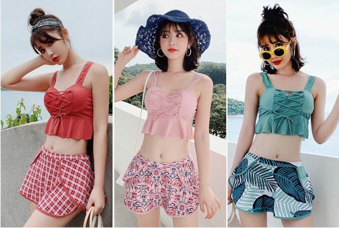 かわいい フレア フリル 水着 上下 2点セット パットあり スカート -hls9500 期間