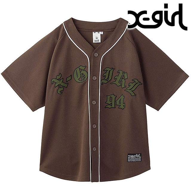 オールドイングリッシュロゴ ベースボールシャツ [105253014003] レディース トップス 半袖 カジュアルシャツ BROWN 正規取扱店