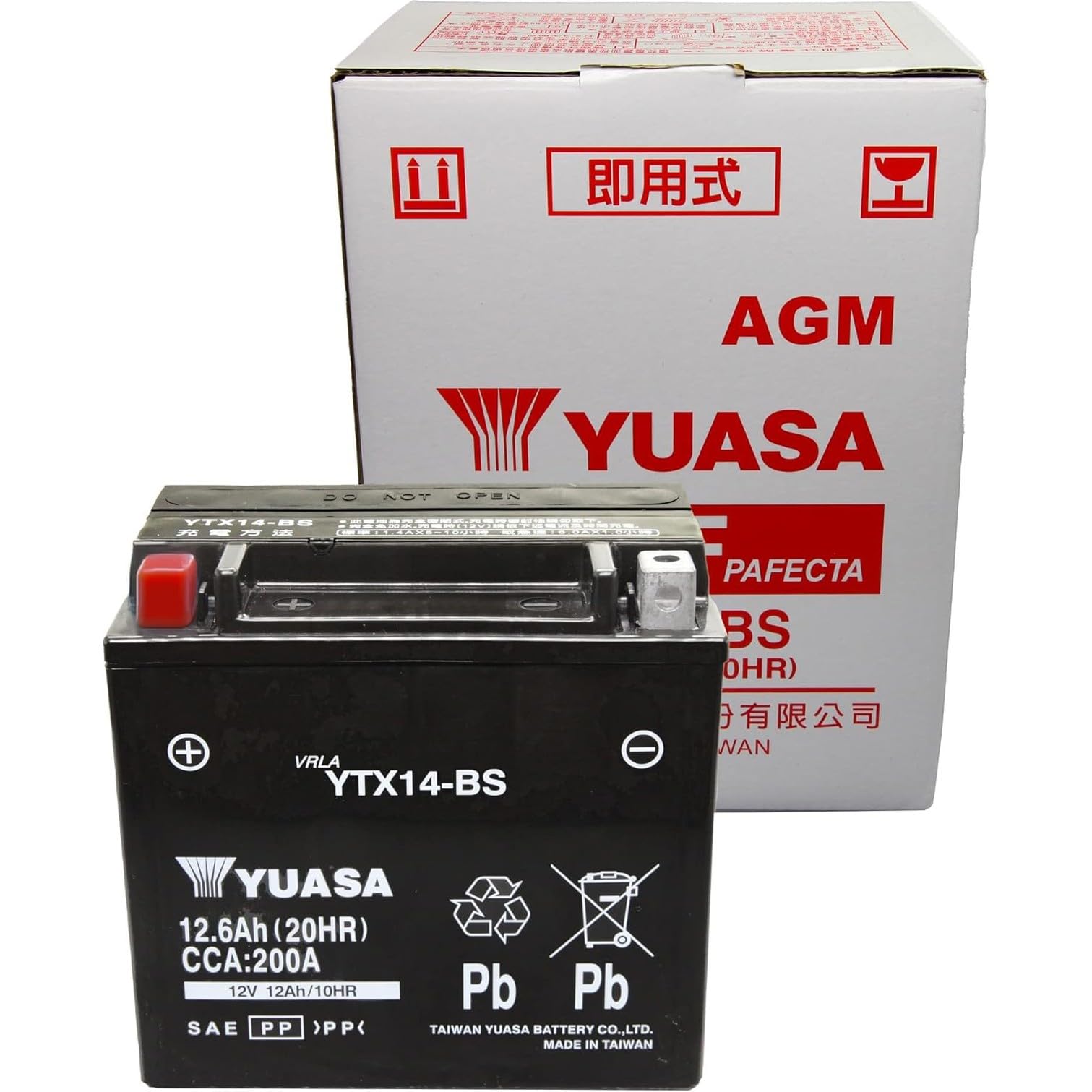 TAIWAN YUASA [ 台湾ユアサ ] シールド型 バイク用バッテリー YTX14-BS