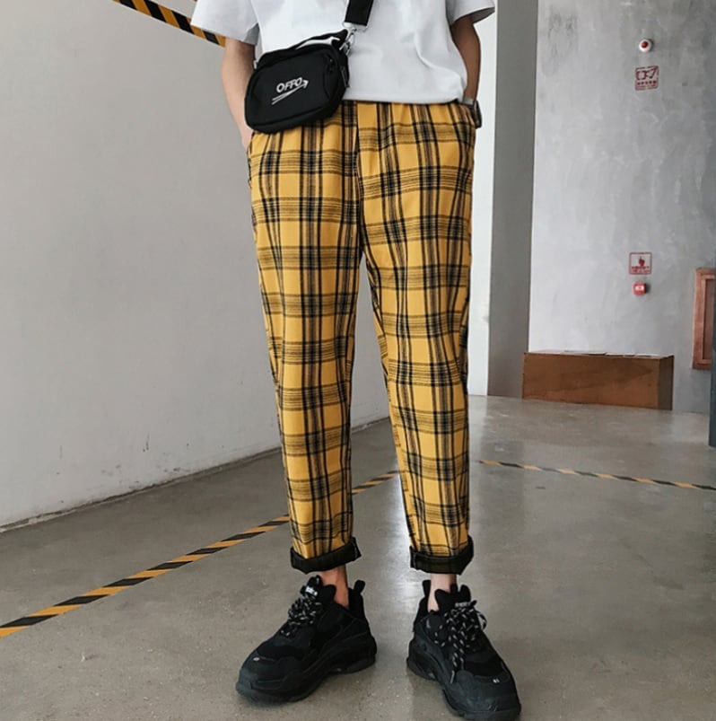 ボトムス パンツ ズボン テーパードパンツ ジョガーパンツ フルレングス 綿 かわいい カジュアル おしゃれ お洒落 レトロ チェック柄 春 夏 秋 冬 オールシーズン シーズンレス 10代 20代