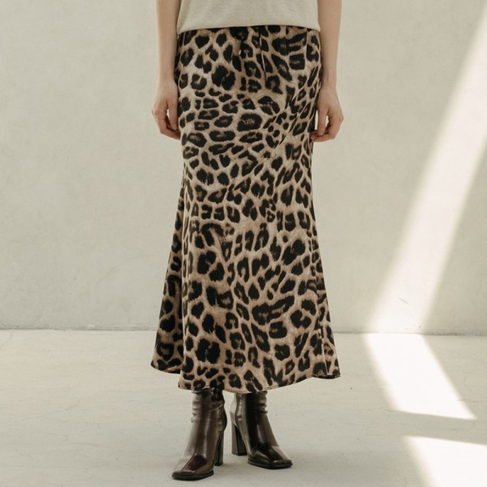 [マックスカルティジオ] レオパードバンディングマキシロングスカート
