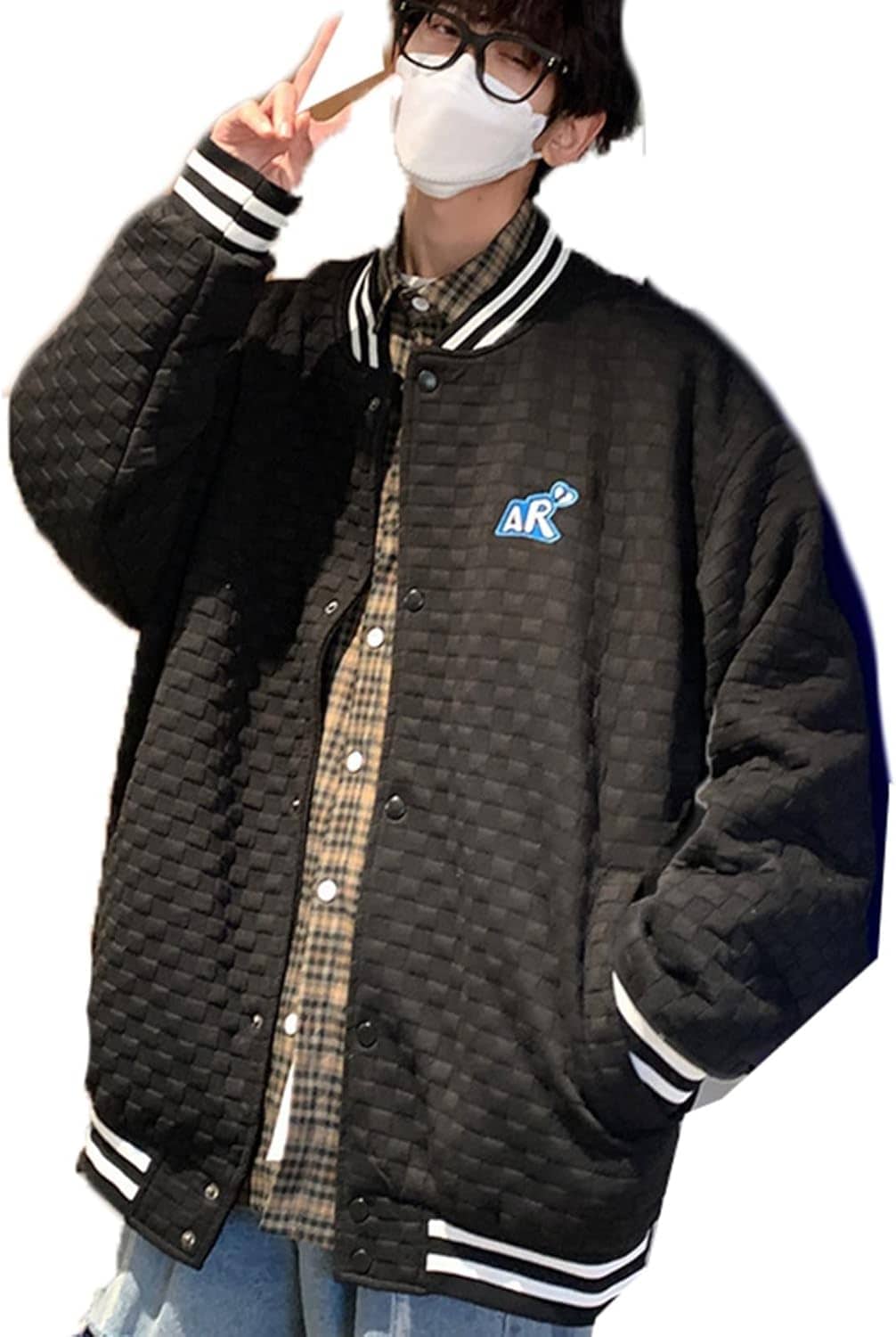 ジャケット メンズ 刺繍 スタジャン オシャレ アウター 男性用 カジュアル スタジアムジャンパー オーバー ビックシルエット ストリート 立ち襟 長袖 春秋冬 パーカー アウトドア 防風 保温性 大