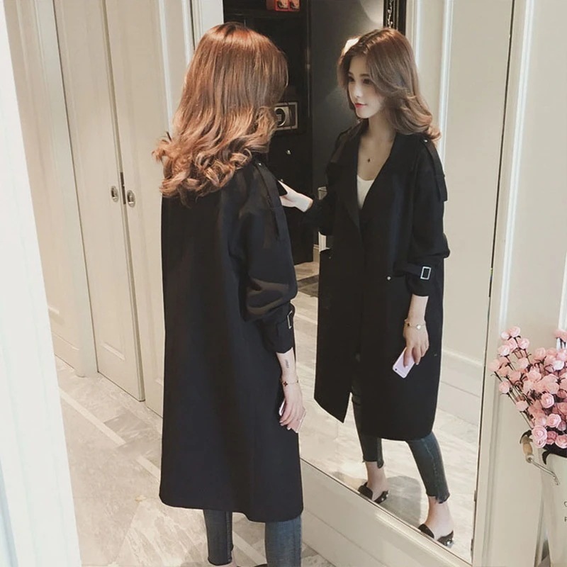 トレンチコート 長袖 ミドル丈 ポケット カフス 無地 ジャケット アウター 秋 冬 シンプル きれいめ フォーマル ナチュラル カジュアル 通勤 オフィスカジュアル OL 仕事着 仕事用 通学 学生 5,314円