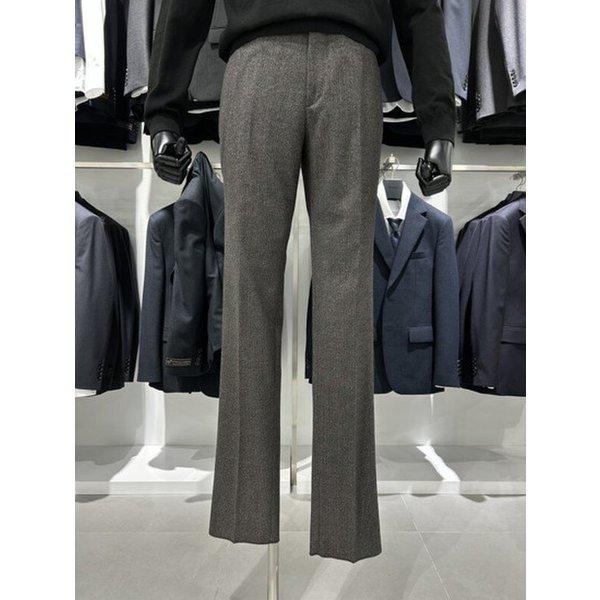 男性ダークベージュ秋冬ウール混紡ビジネスカジュアルデイリーパンツ