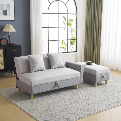 ソファカチン ソファー ソファーベッド 3P 3人掛けソファ 5waysアレンジ 肘掛け 収納付き オートマン付き 取付可能な脚