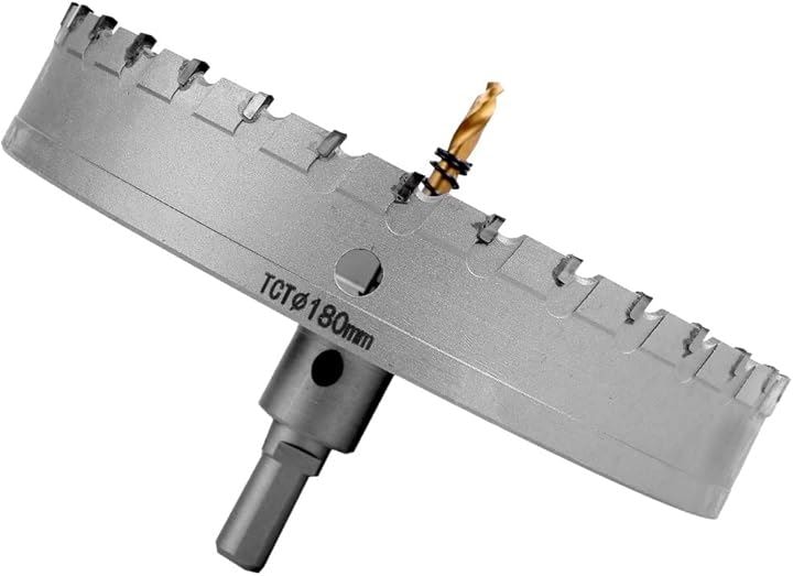 互換品現役電気工事士・大工推薦＆監修超硬 ステンレス ホールソー 穴あけ 電動ドリル ホルソー ホールカッター(180mm)