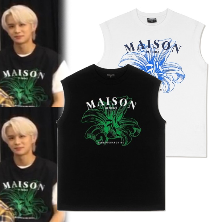 [NCT着用]FABULOUS ARCHIVE オーバーフィット MAISONプリンティングノースリブトップ