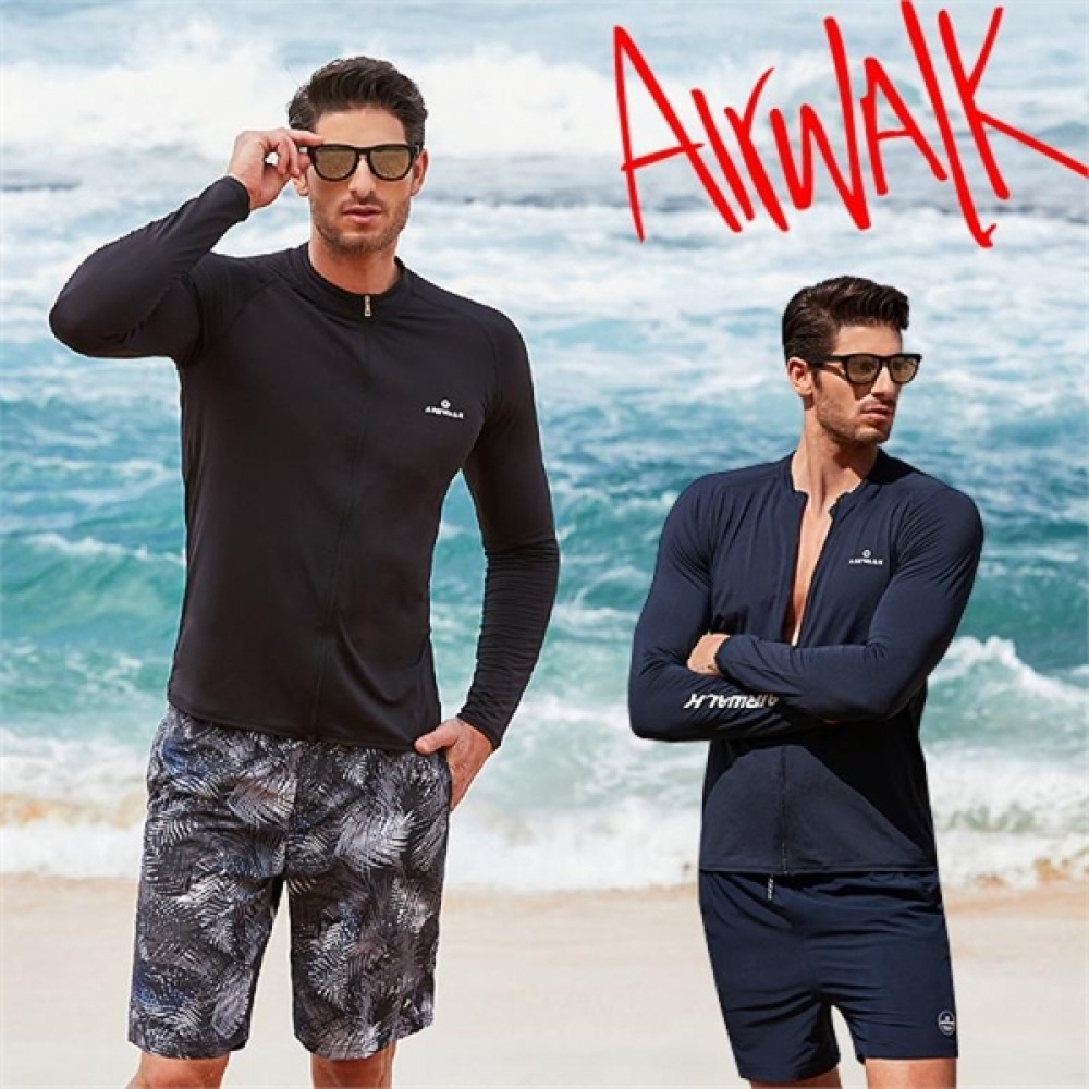 (エアワーク) エアワークサーフメンズラッシュガードジップアップ Yawe5059/ラッシュガード/ラッシュガード/水着/メンズビーチウェア