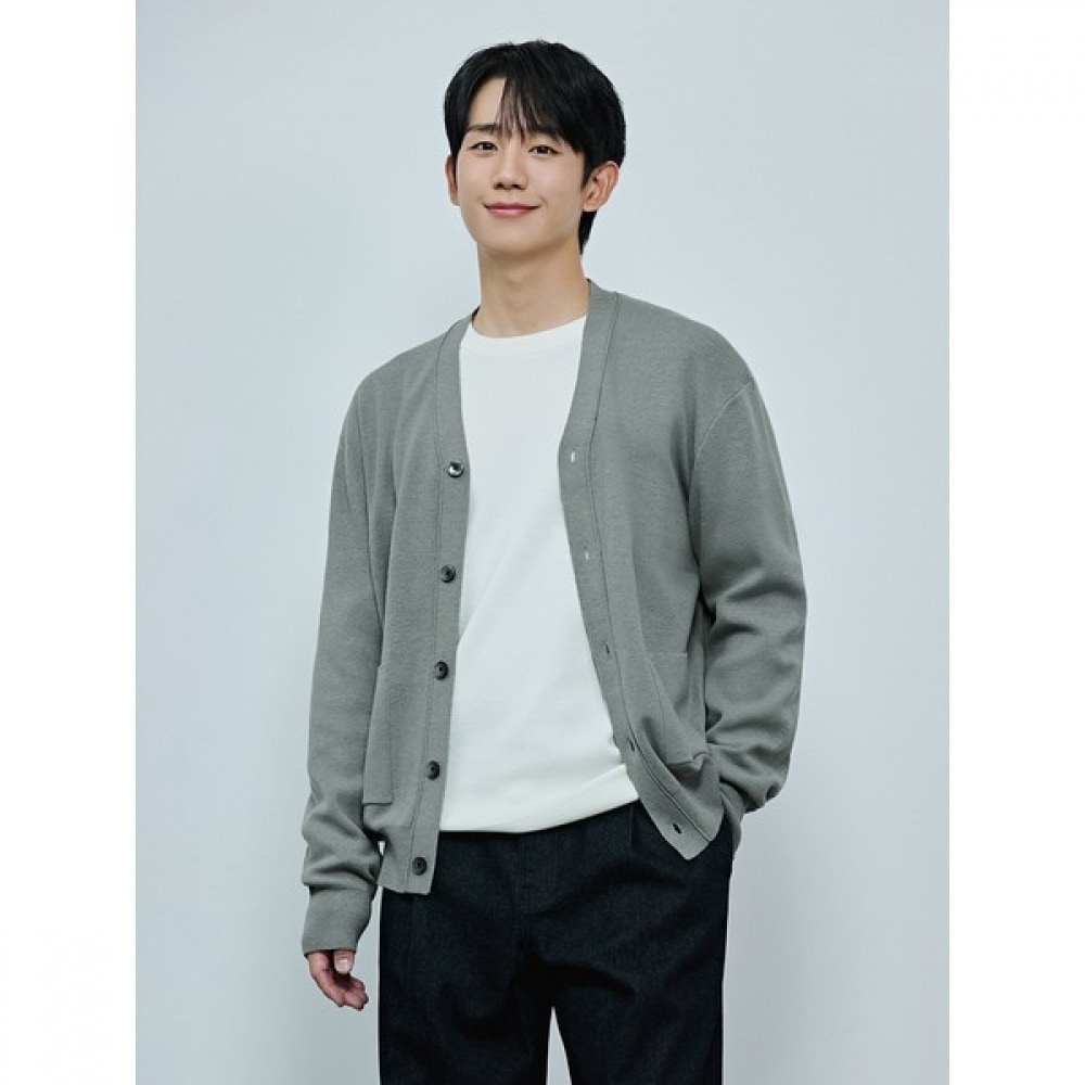 [マインドブリッジ] Vネックセミオーバーフィットカーディガン_2色
