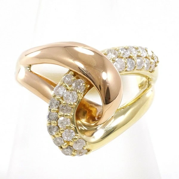 K18 18金 YGPG リング 指輪 12号 ダイヤ 0.56 カード鑑別書 ジュエリー 中古 133,500円