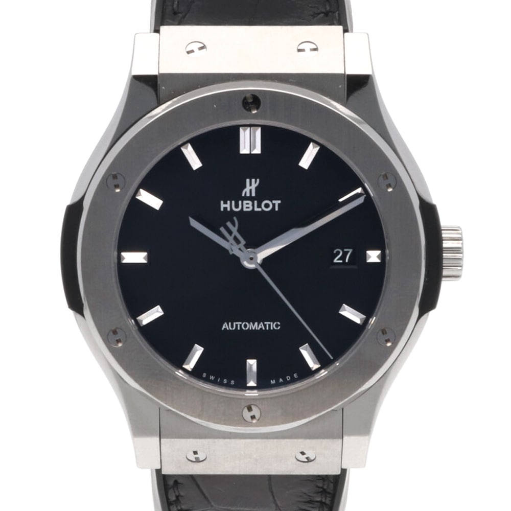 ウブロ クラシックフュージョン 腕時計 チタン 自動巻き 1年保証 HUBLOT 中古 美品