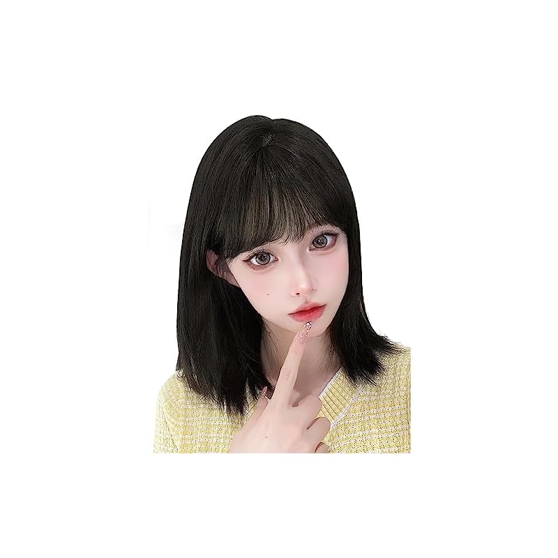 Peacoco ウィッグ ボブ 小顔 自然 つむじあり サラサラ ドライヤーコテアイロンが使用OK フルウィッグ セミロング ミディアム ストレート ショート かつら 女性 レディース カツラ 自