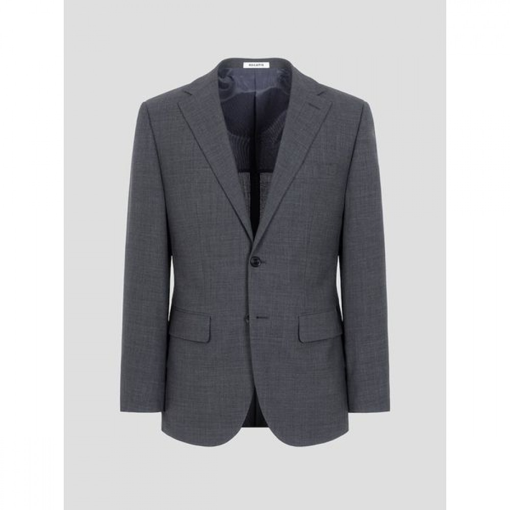 [Logadis] ウールポリストレッチソリッドレギュラーフィットスーツジャケットグレー（RX5401P123）