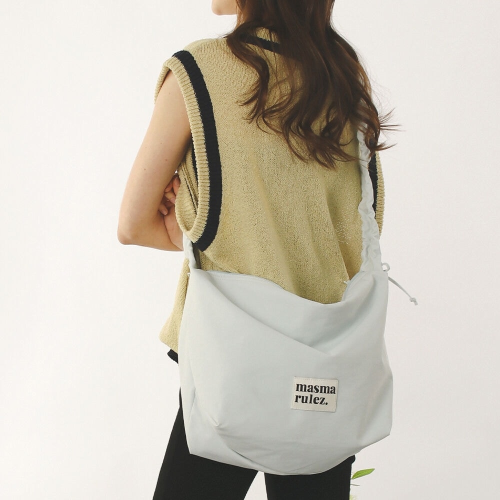 マスマルズ Nylon 2way shirring hobo bag_Light blue