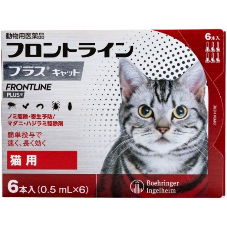 フロントライン プラス キャット 6本入 猫用 フロントラインプラス 猫 ノミ マダニ 駆除薬 動物用医薬品