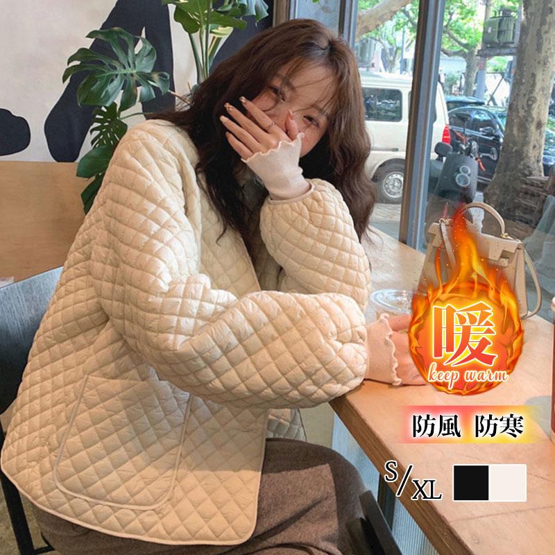 人気商品超目玉 中綿ジャケット レディース ダウンコート 暖かい 菱柄 vネック 防風 防寒 アウター 軽量 カジュアル 可愛い 冬