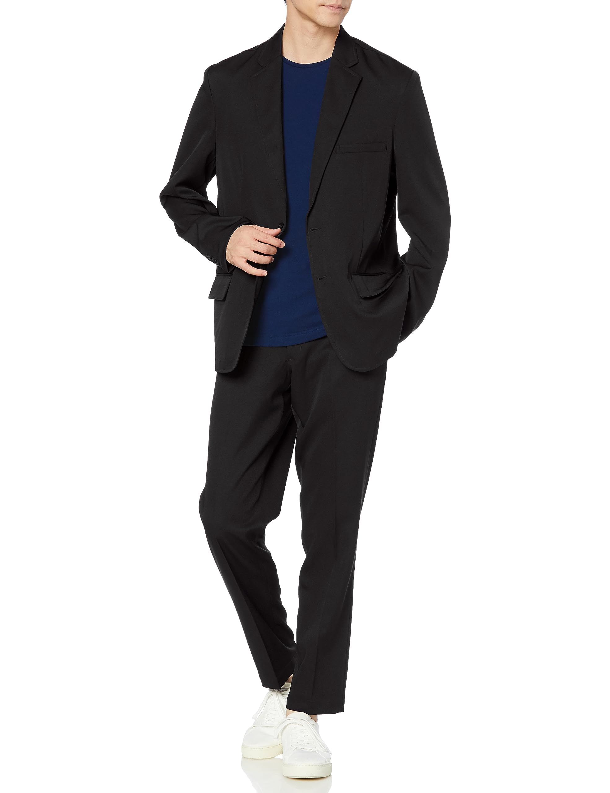 [アトリエサンロクゴ] カジュアルスーツ 着心地良好 伸縮性 ストレッチ セットアップ 2点セット 上下セット ジャケット スラックス 無地 2つボタン 就職スーツ パーティー カジュアル セットアッ