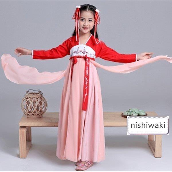 コスプレ 子供服 中国古風 チャイナー服 漢服 キッズ 子供 かわいい ステージ 舞台衣装 唐装漢服 女の子 撮影 中国古代衣装 中華国学服 中華服
