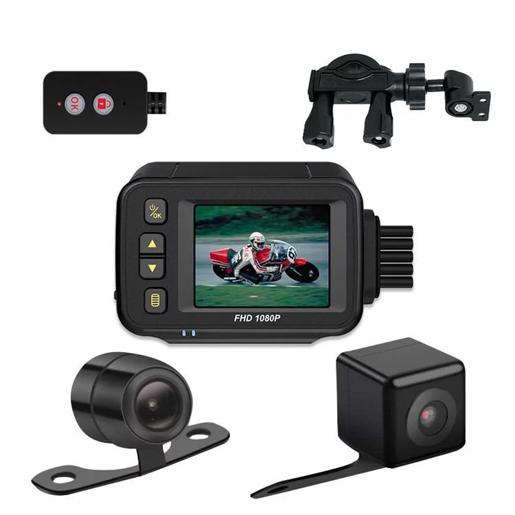 バイク用ドライブレコーダー　720P 本体 IP65 カメラIP67 前後同時記録 2インチ ループ録画 Gセンサ リモコン付き ハンドル固定 前/後/前後3モード切替 BDMT30A