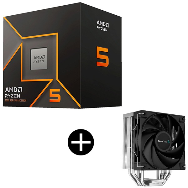 Ryzen 5 9500F CPU + DEEPCOOL R-AK400-BKNNMN-G-1 サイドフロー型CPUクーラー セット