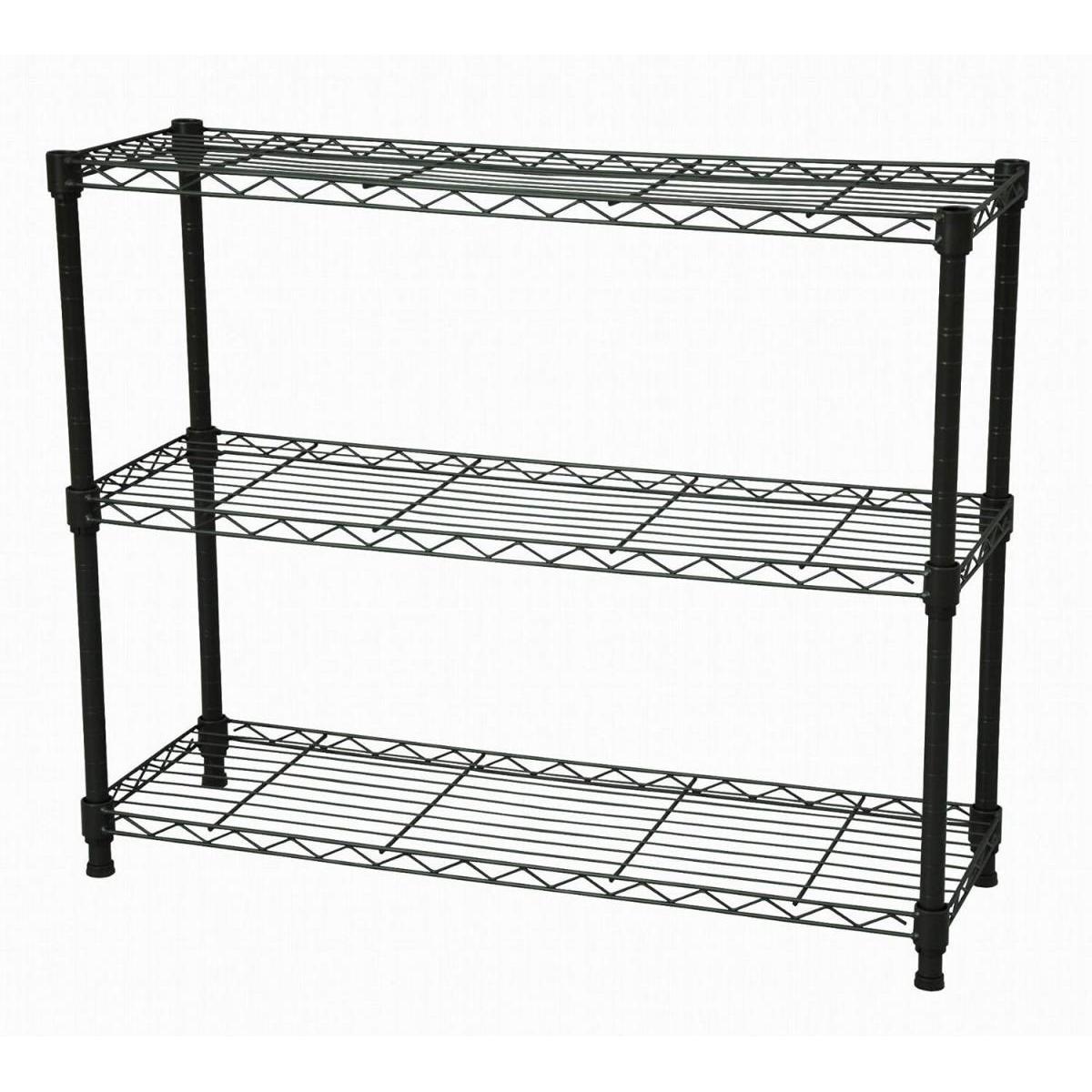 【I】エイ・アイ・エス AIS メタルラック 本体 ブラウン 75x25x61.8cm 19φ スチールラック NS-7525BR 3段 棚 ラック お客様組立