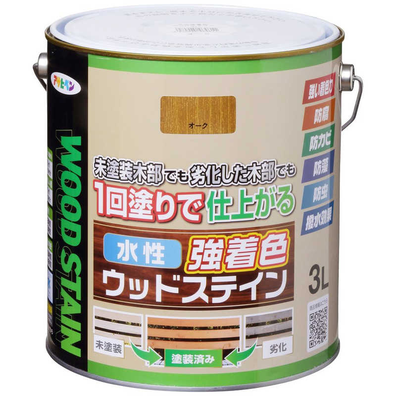 アサヒペン　AP 水性強着色ウッドステイン 3L オーク　9019139