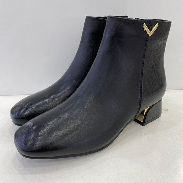 女性V飾りファーアンクルブーツ PFDWSB875BK HSIT1A GN