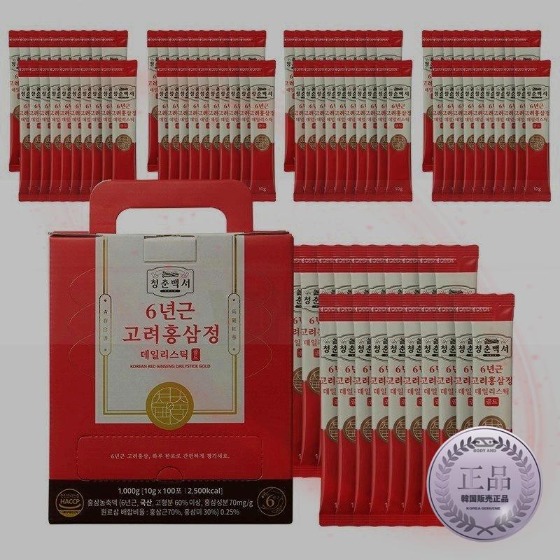 青春白書6年根高麗ホンサムジョンデイリスティックゴールド/ 10g / 100包