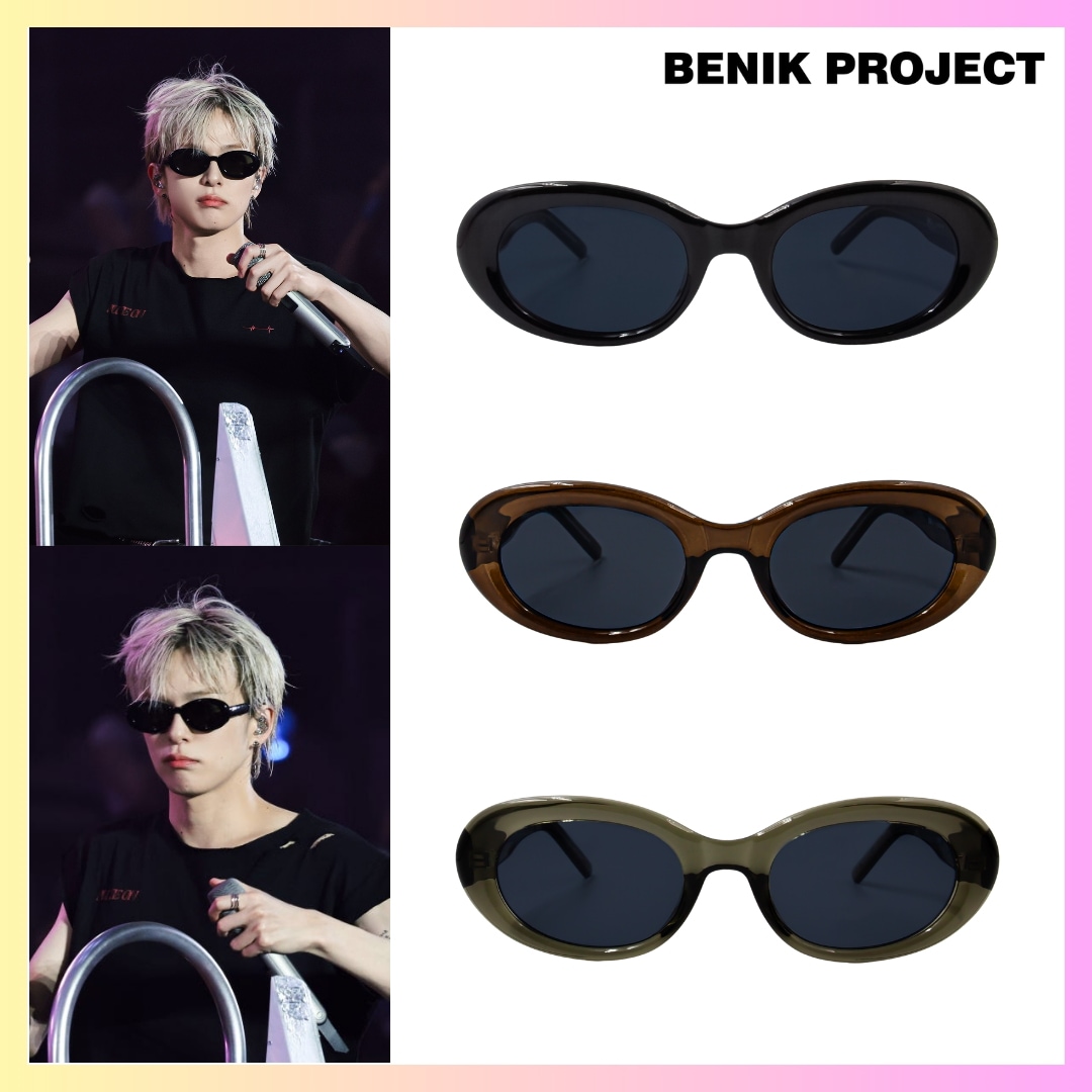 [BENIK PROJCT] [TREASURE あさひ 着用 ENFJ - 3色 + FREE OMAKE サングラス ブランド 韓国ファッション 眼鏡 度あり 度なし 度付きメガネ 眼鏡 乱視