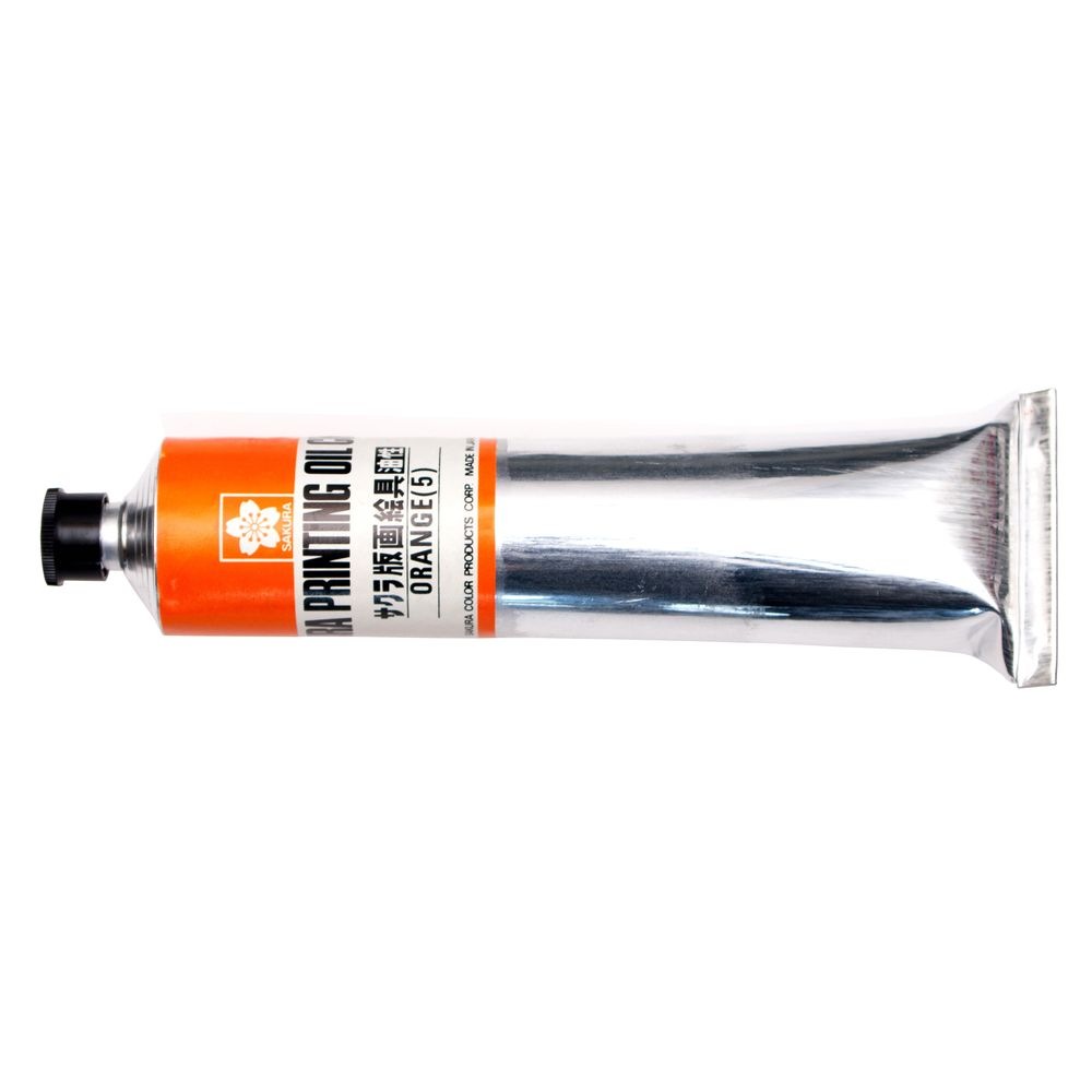 （まとめ買い）サクラクレパス 版画絵具 油性 100ml だいだい OH100ML#5 [x5]