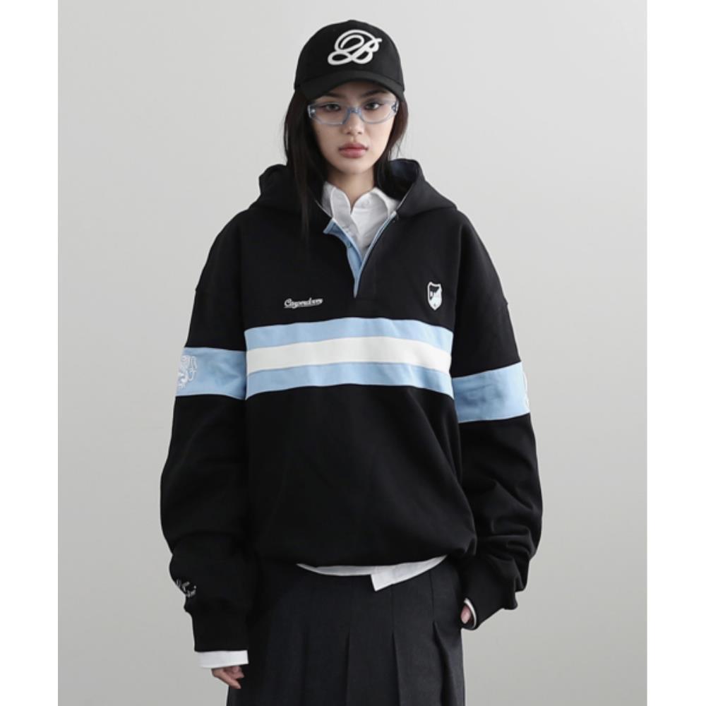 BADBLOOD Badblood Sports Rugby Hoodie Black w-hde24-070