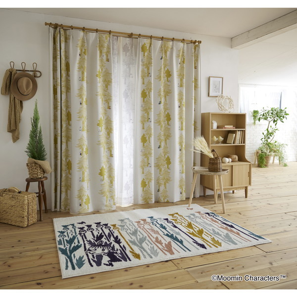 スミノエ ムーミン 遮光カーテン プート 100200cm イエロー