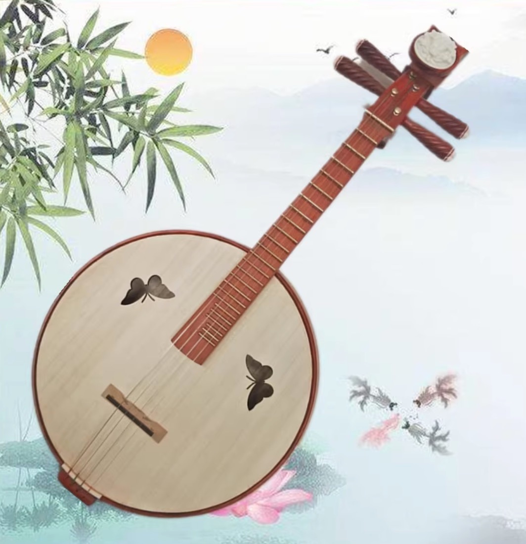 阮 中型 プロの演奏 中国の弦楽器