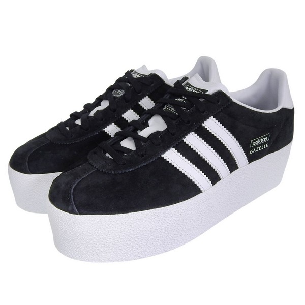 アディダスオリジナルス スニーカー シューズ 靴 レディース 厚底 25cm レザー BLACK ガゼル アップ Gazelle Up IH1290-25 adidas Originals
