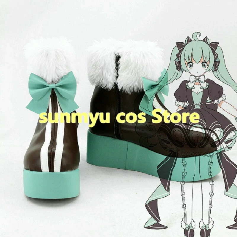初音ミク　ミク39誕生日 かわいい兎　 ブーツ コスプレ靴