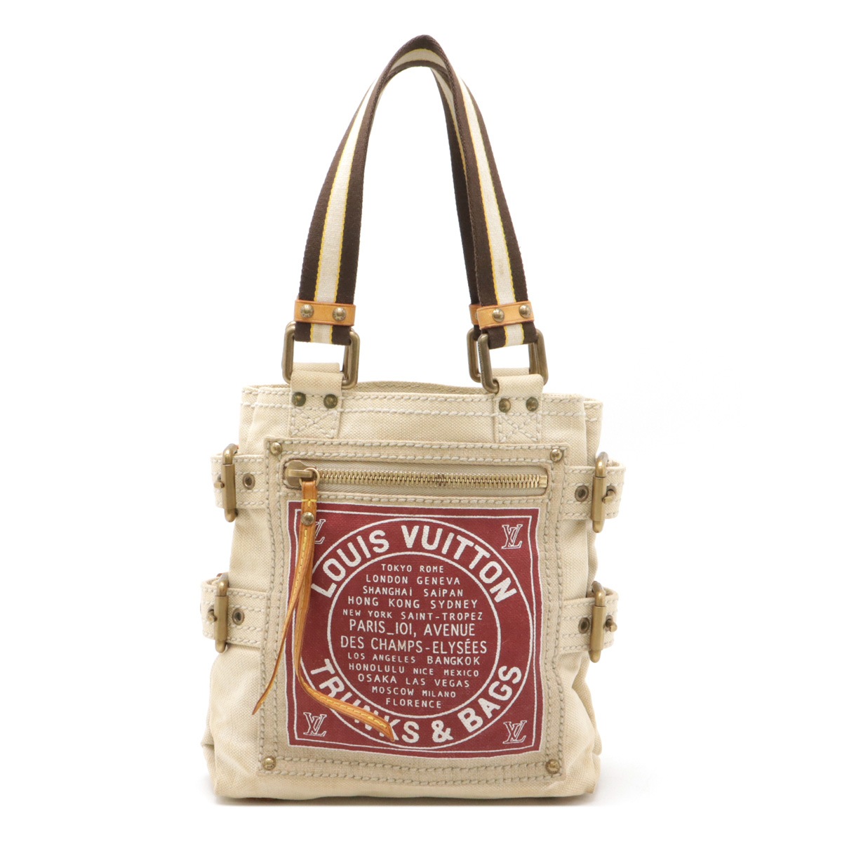 クルーズライン グローブショッパーPM トートバッグ ハンドバッグ レッド ナチュラル M9511