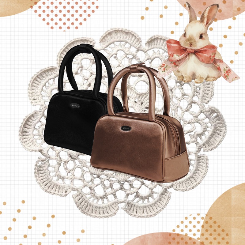REGULAR LOGO SATIN MINI TOTE BAG 【2025 FW】 black brown 韓国ファッション ブランド 正規品