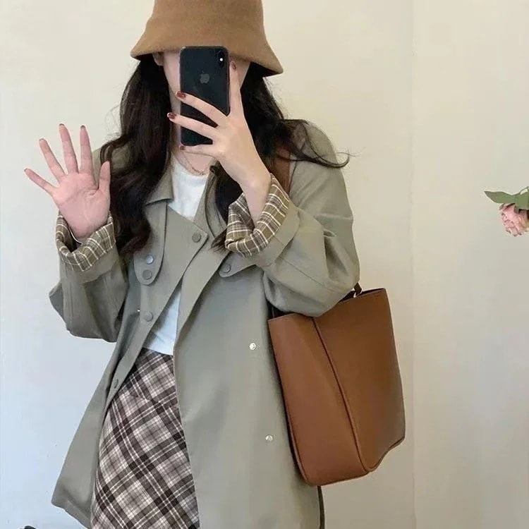 に着たい 人気アウター 韓国風 トレンチコート ショートジャケット 新作 初 ゆったり トップス レディース