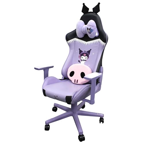 アローン ゲーミングチェア サンリオキャラクターズ クロミ パープル 67×67×137cm ゲーミング サンリオ カチューシャランバーサポートヘッドレスト取り外し可能 90 32516