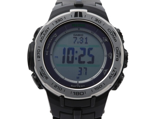 カシオ 腕時計 プロトレック ステンレス 樹脂 PRW-3100 デジタル 電波ソーラー シルバー ブラック デジタル文字盤 メンズ時計 メンズウォッチ 高級 ブランド【本物保証】