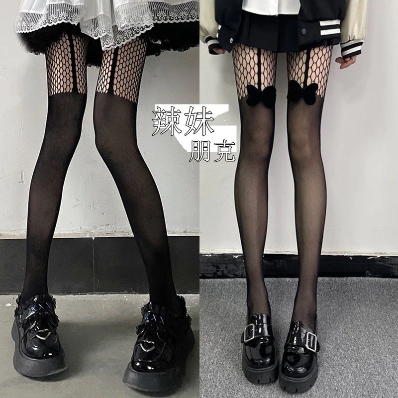 【1つ買うと10つ無料】セクシーな釣りメッシュサスペンダーホロースプライシングネットストッキング膝の上のネットストッキングパンキーホースブラックストッキングピュアで美しい脚ベースソックス