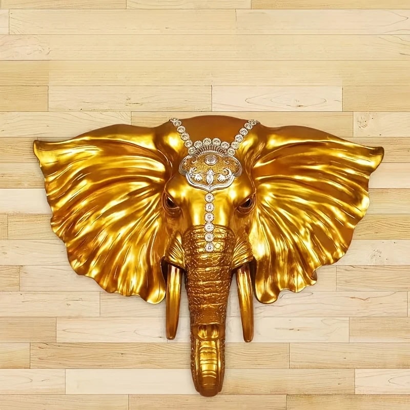 オブジェ 壁掛け 象 ラグジュアリー ハンティングトロフィー風 おしゃれ かわいい インテリア 置物 オーナメント プレゼント ゴールド 4-7