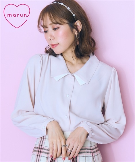 シャツ・ブラウス 大きいサイズ 衿配色デザインブラウス marun 5,012円