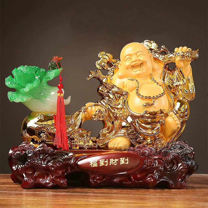 開運弥勒仏像 笑う仏像装飾 リビングルーム テレビ ワインキャビネット ポーチ飾り 開店祝い 新築祝い ギフト