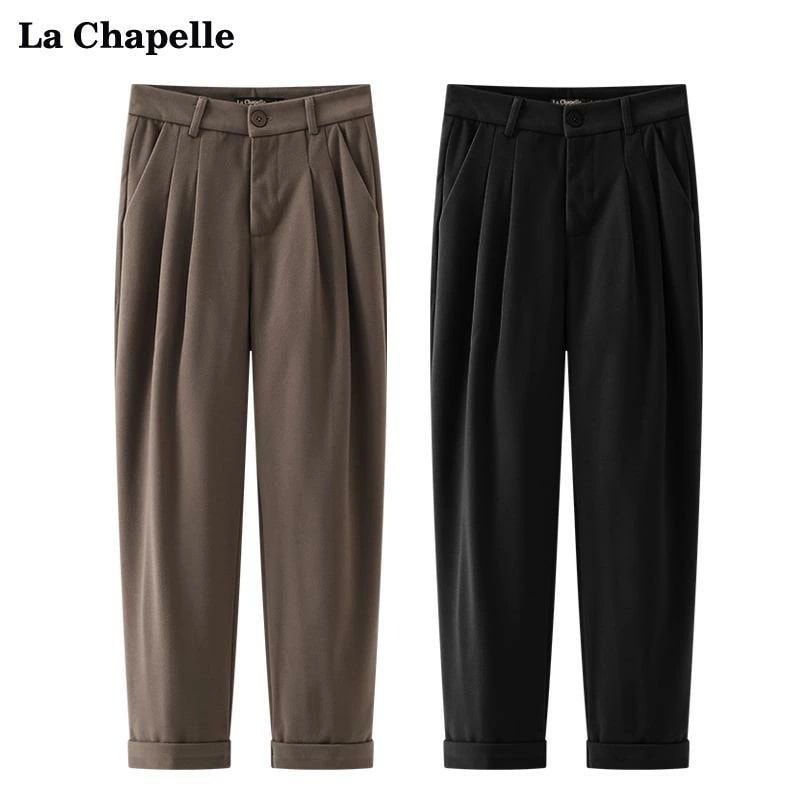 パンツ レディース カジュアル ウール ファッション ボトムス ウィンター スーツ カフス 厚手 ストレート スリム 九分丈