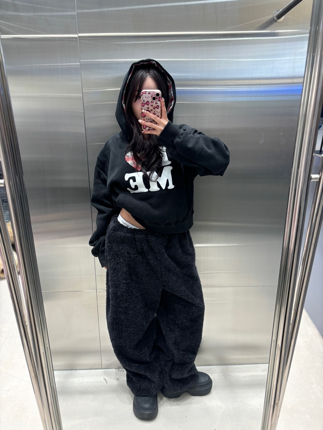 (裏地 起毛裾ストリング) スノーファー ボアフリース 起毛 ストリング ジョガーPT