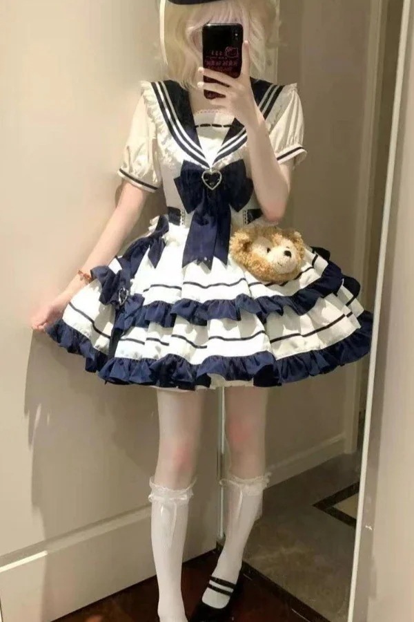パフワンピース ワンピース ロリータロリータドレス 新しいスタイル コスチューム カレッジ 2025 コスプレ