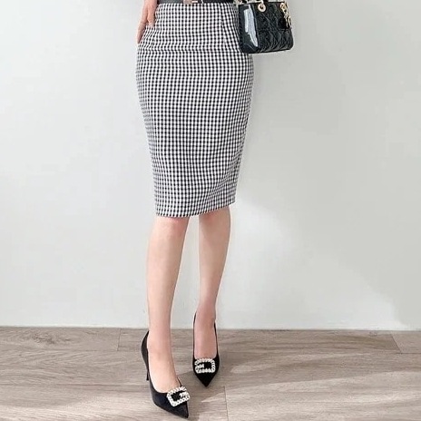 ベルト付ハイウエストタイトスカートp386626 レディース 【sk】 韓国ファッション ボトムス スカート ハイウエスト ミディ丈 チェック柄 ベルト付 スリット スリムフィット タイト Hライン 5,796円